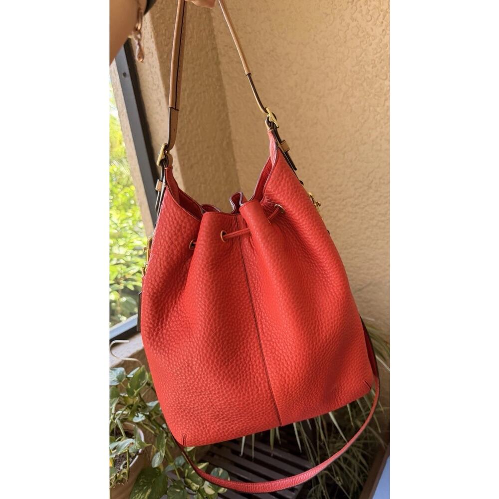 COACH Legacy Dream Soft Red Pebbled Leather Drawstring Bag 25306 Authentic - Picture 14 of 16